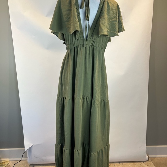 Simplee V Neck Ruffle Maxi Dress - Picture 7 of 7